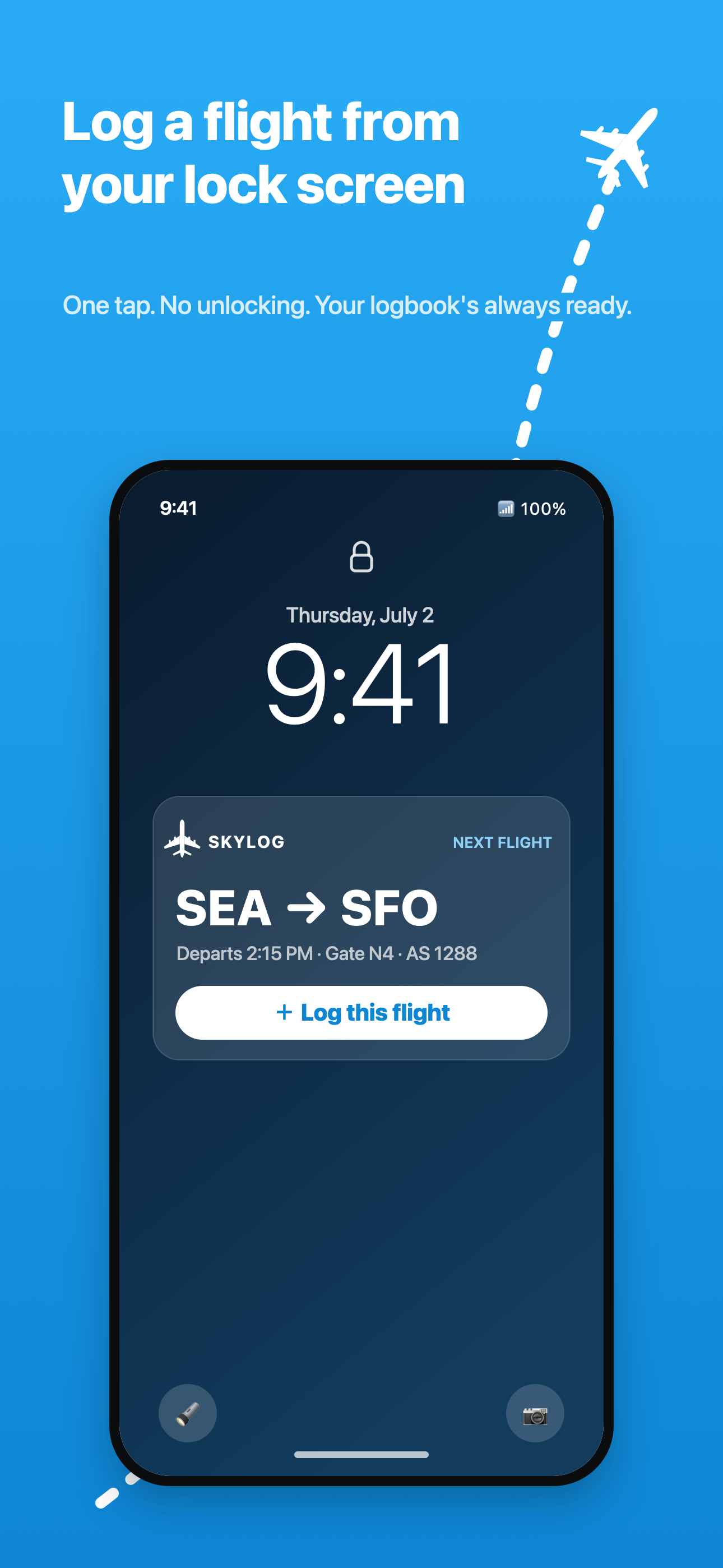 Lock-screen quick log